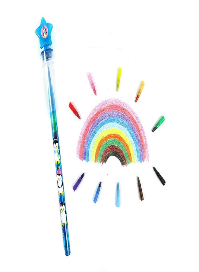 تايني ميلز مجموعة أقلام تلوين TINYMILLS مكونة من 24 قطعة على شكل بطريق، قابلة للتكديس 2 في 1 مع ختم إضافي، مثالية كهدايا لحفلات الأطفال، أو حشو لأكياس الهدايا، أو جوائز للصفوف الدراسية. - Image 5